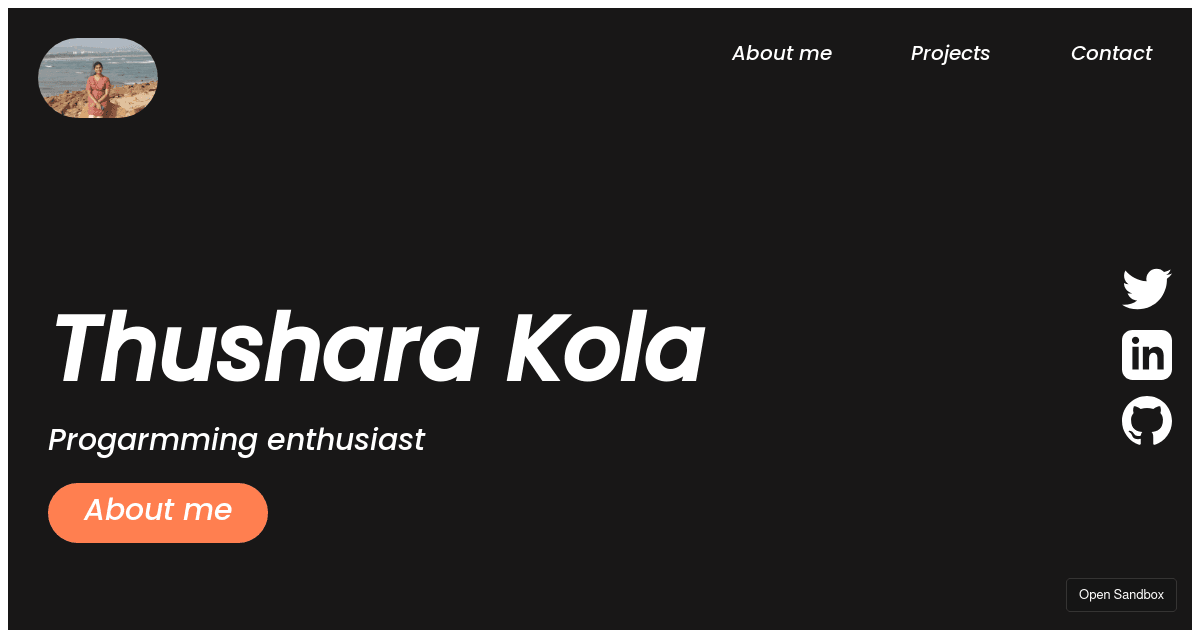 portfolio (forked) - Codesandbox