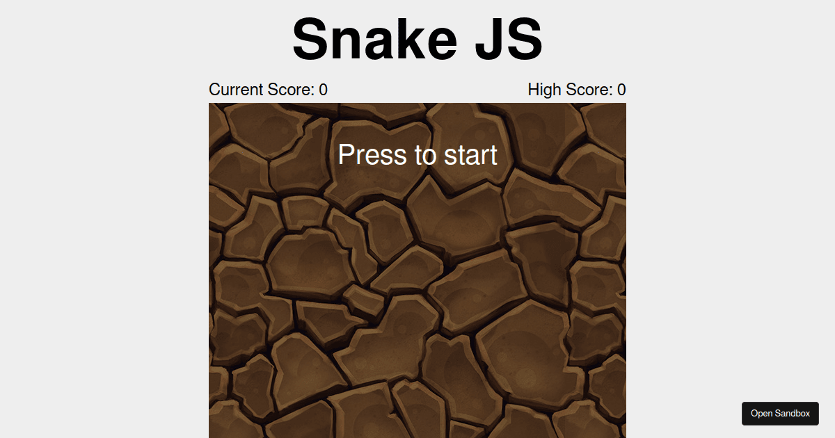 Snake Game - Codesandbox