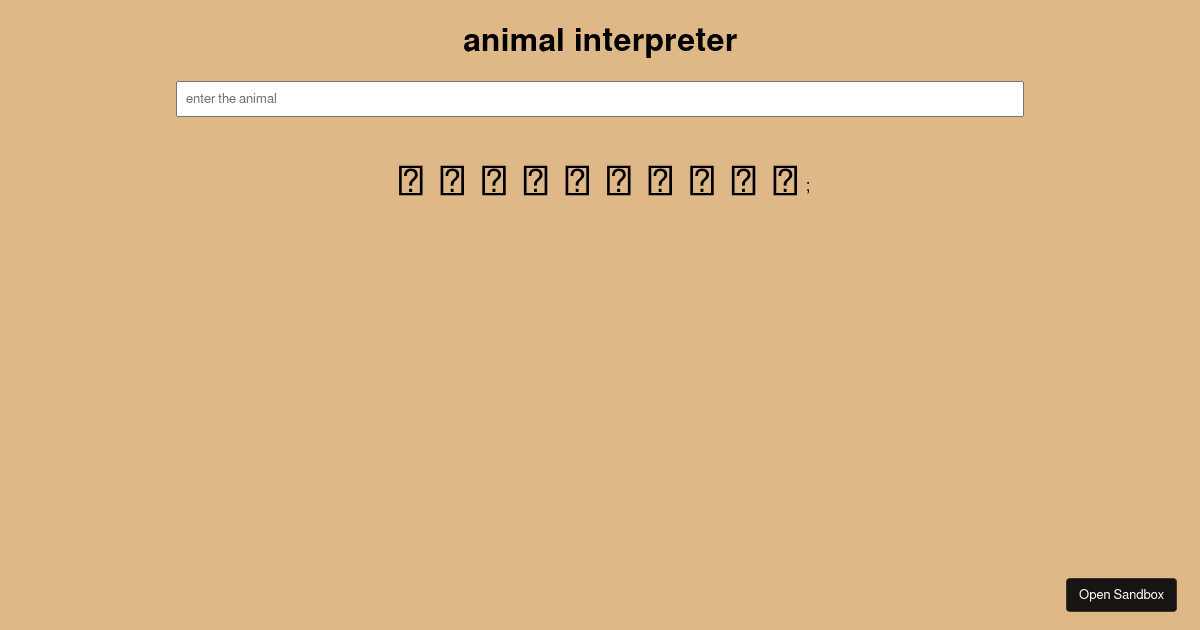 animals - Codesandbox
