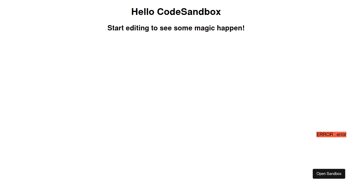 https://stackoverflow.com/questions/64052723 - Codesandbox