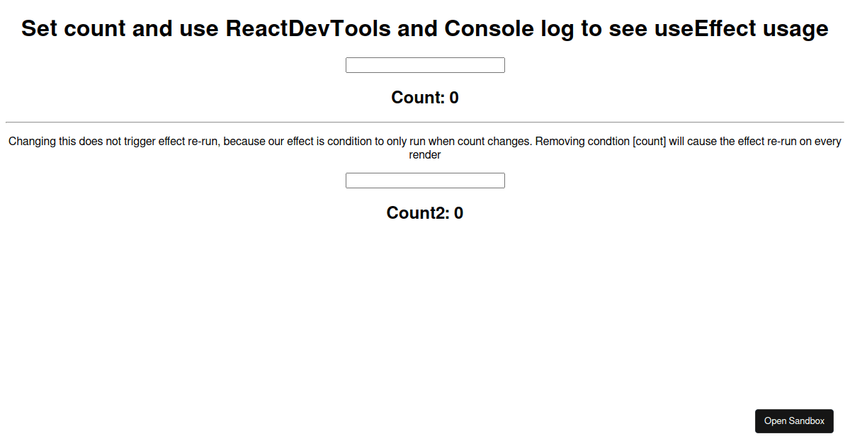 useEffect hook - Codesandbox