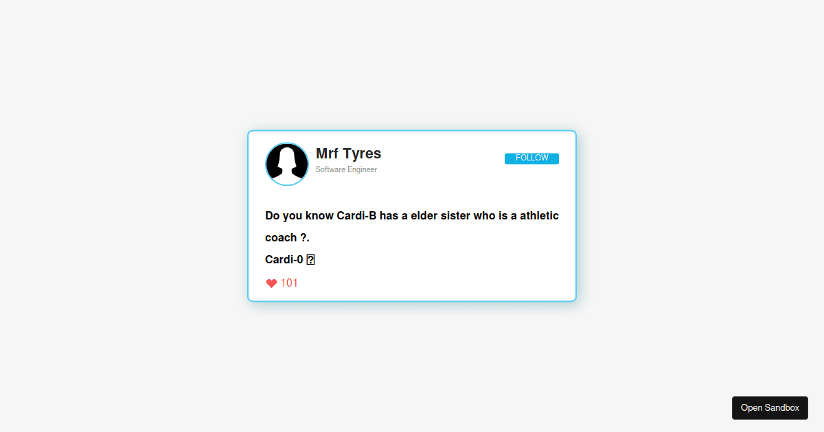 CSS Twitter template - Codesandbox