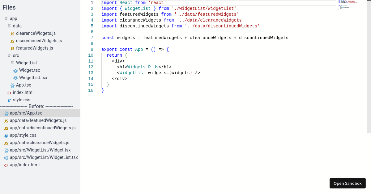 CoderPad File Tree Challenge (forked) - Codesandbox