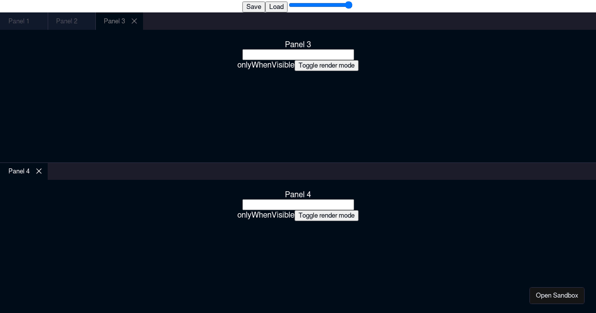 Dockview dockview.render-mode - Codesandbox