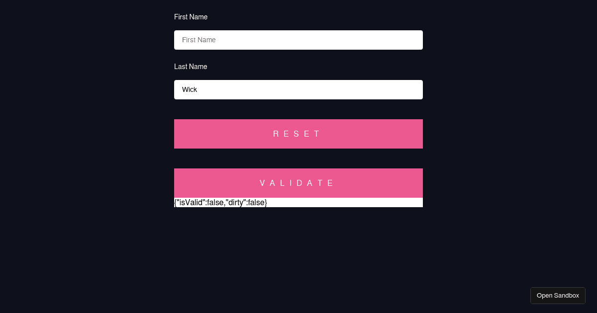 React Hook Form - Reset forces all fields to be changed - Codesandbox