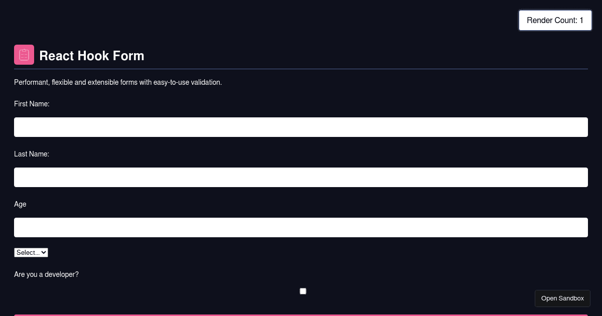 React Hook Form V7 Ts Template Codesandbox 9305