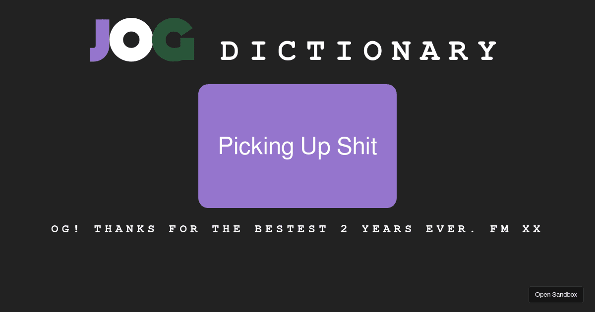 JOG Dictionary - Codesandbox