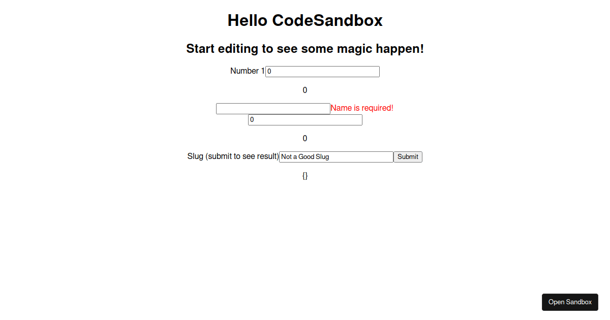 React Data-Bindings - Codesandbox