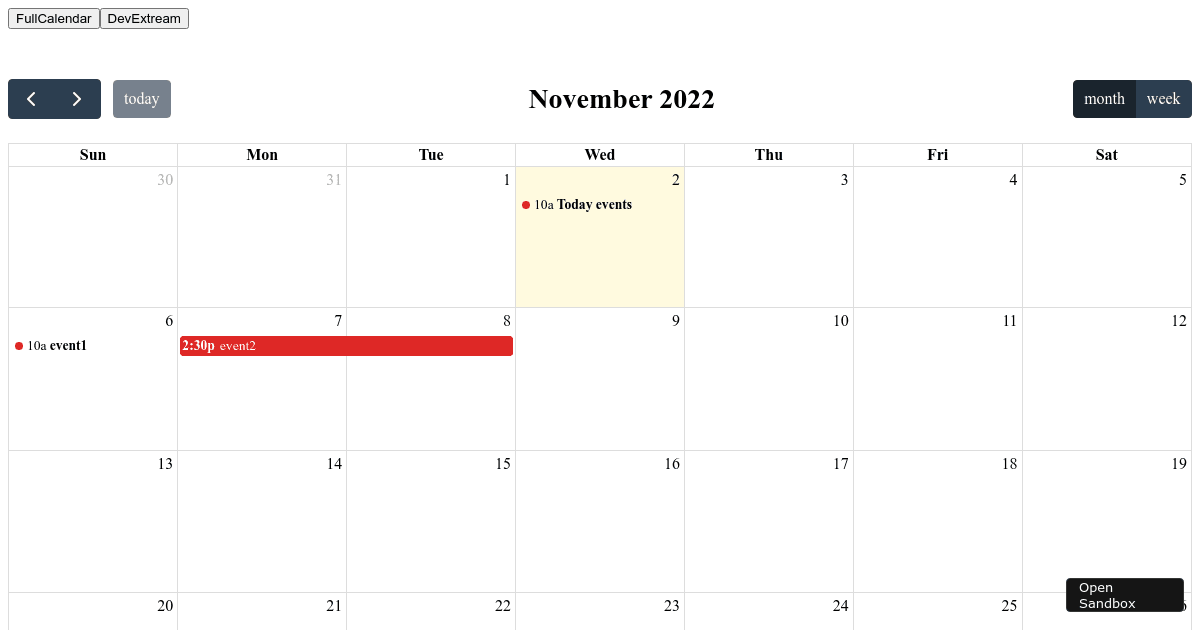 Calendar (forked) - Codesandbox