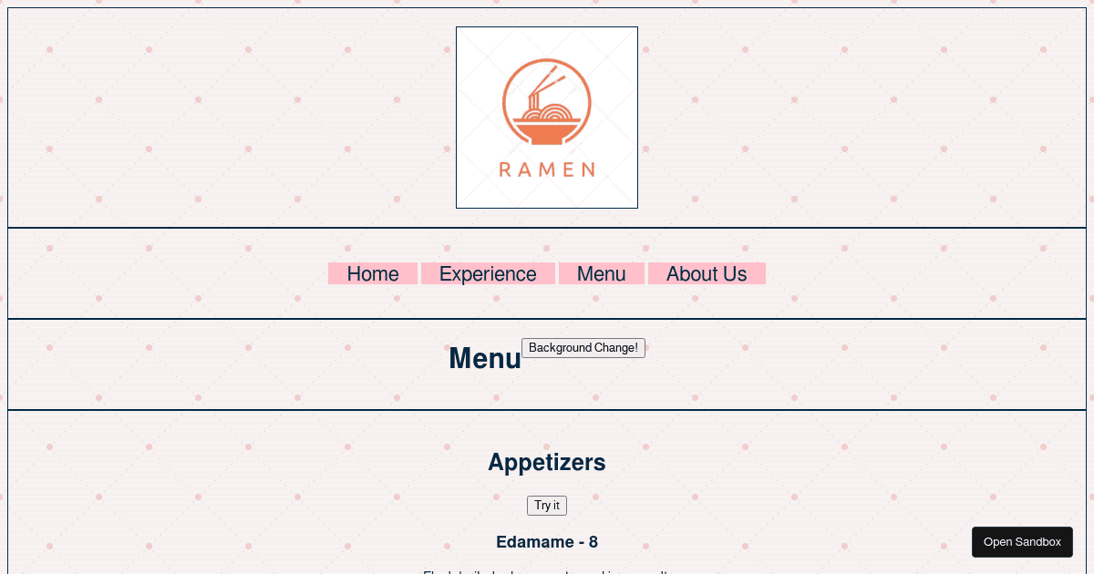 Web Design Final Project- Michelle Cho - Codesandbox