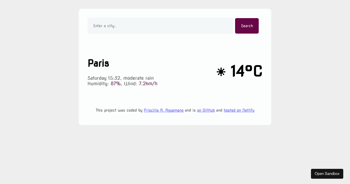 Project CSS / Challenge (forked) - Codesandbox