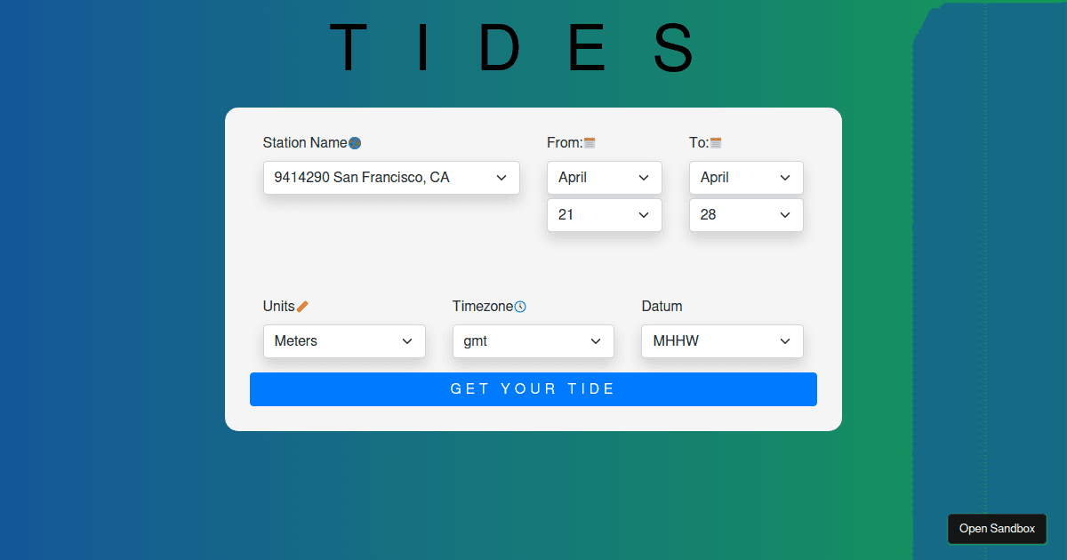tideapp Codesandbox