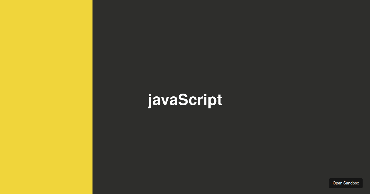 javaScript - Codesandbox