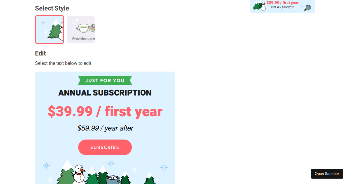 Promo Creation Tool Codesandbox