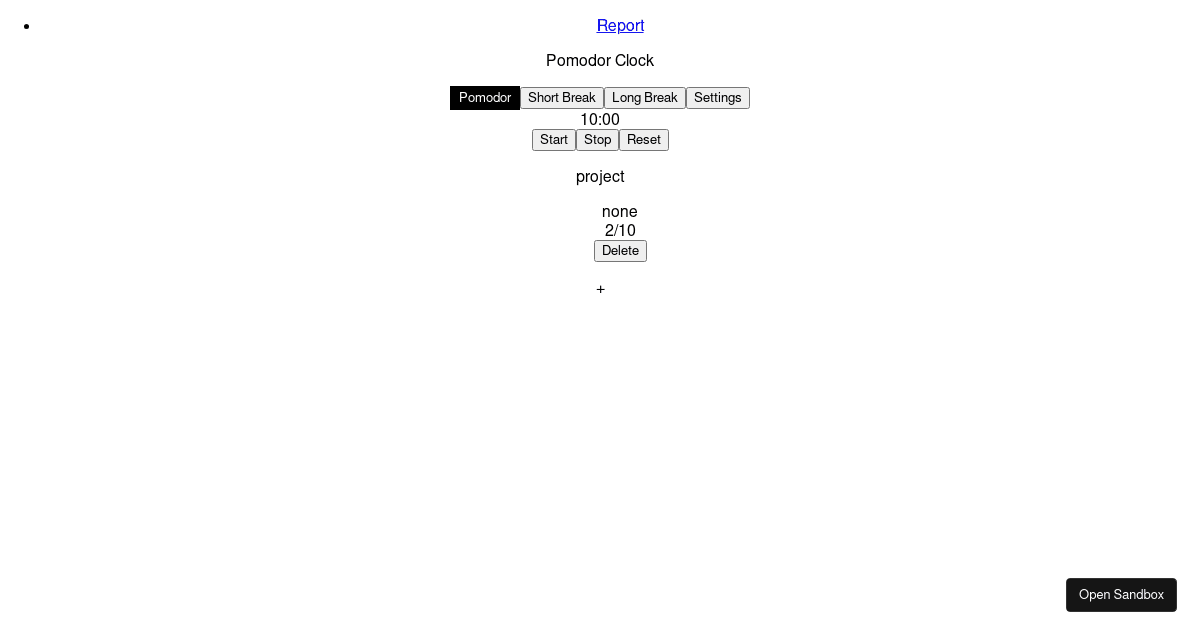 pomodoro - Codesandbox