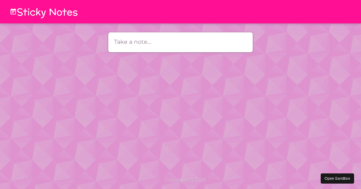 Sticky Notes Codesandbox