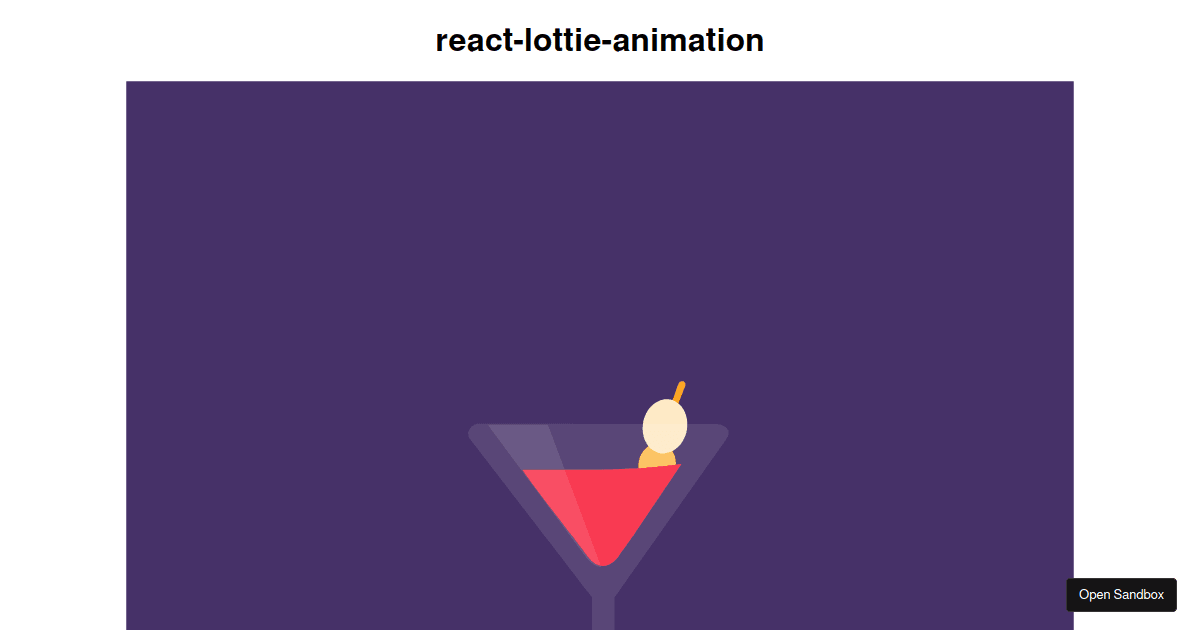 React Lottie Animation Codesandbox