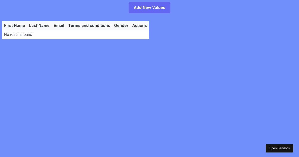 DataTable refactored - Codesandbox