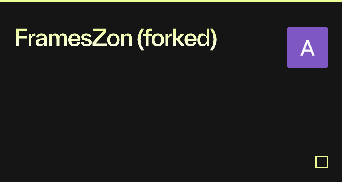 FramesZon (forked) - Codesandbox