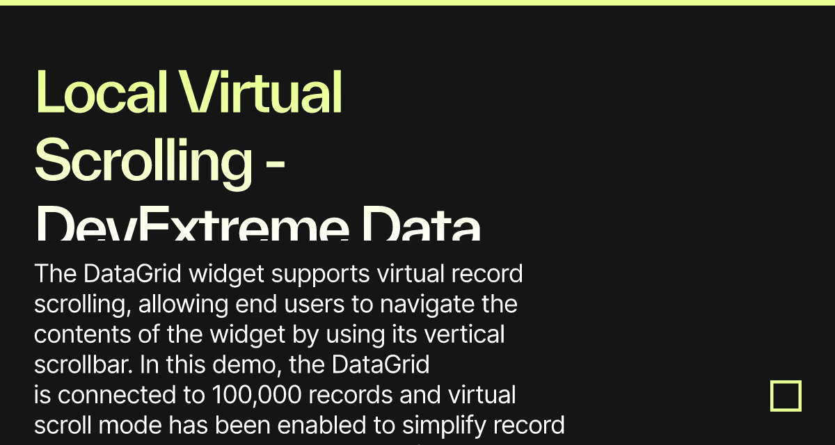 Local Virtual Scrolling - DevExtreme Data Grid - Codesandbox