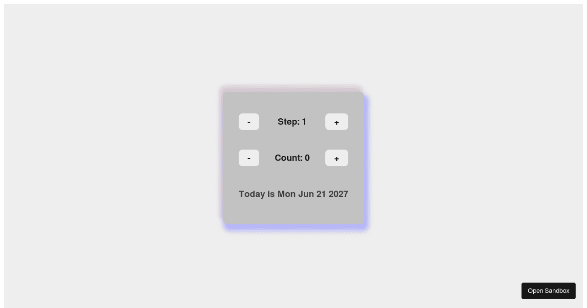 Date Counter Challenge Codesandbox