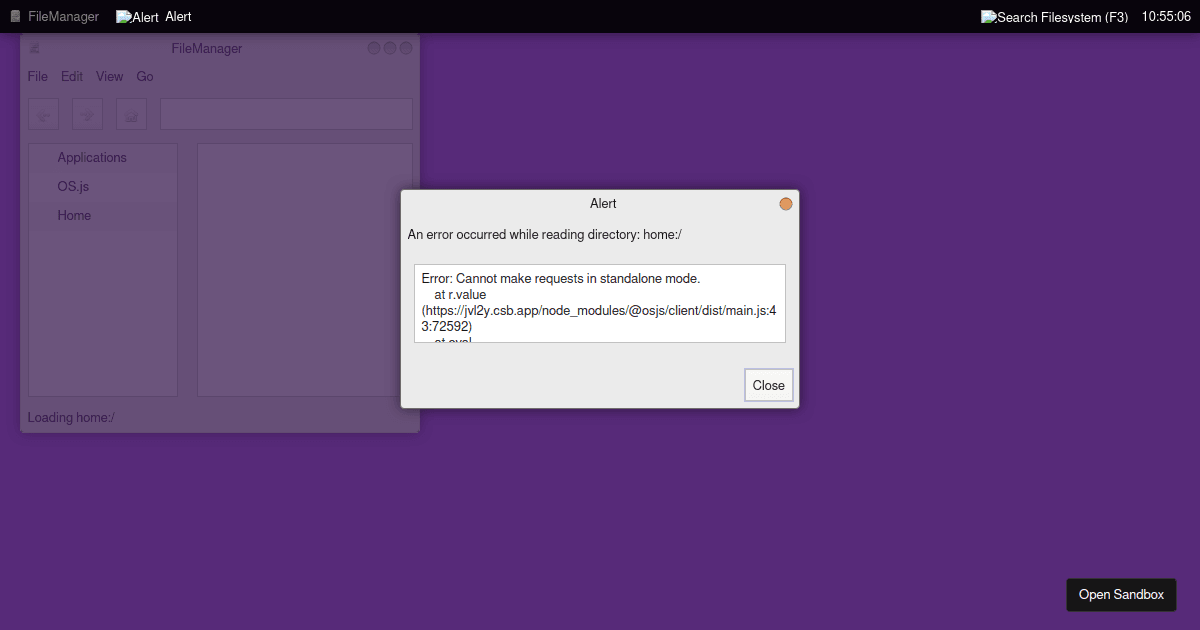 OS.js FileManager - Codesandbox