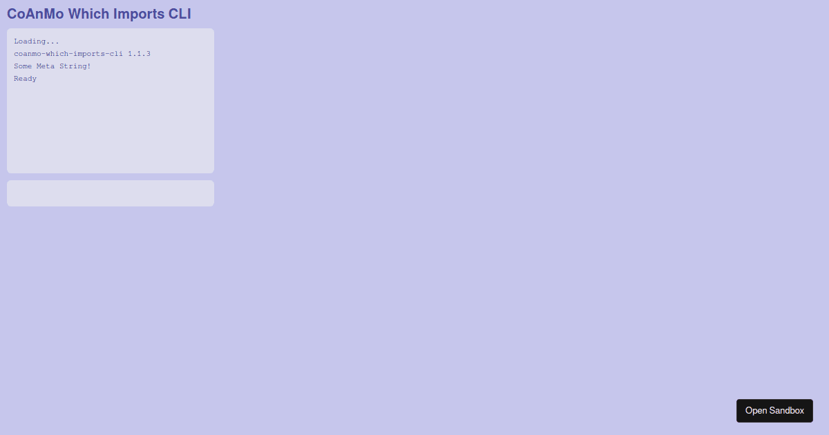 CoAnMo Which Imports CLI - Codesandbox