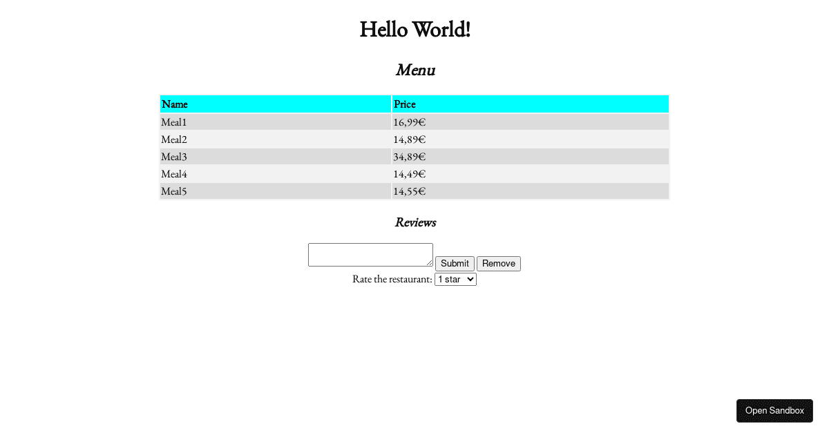 vanilla - Codesandbox