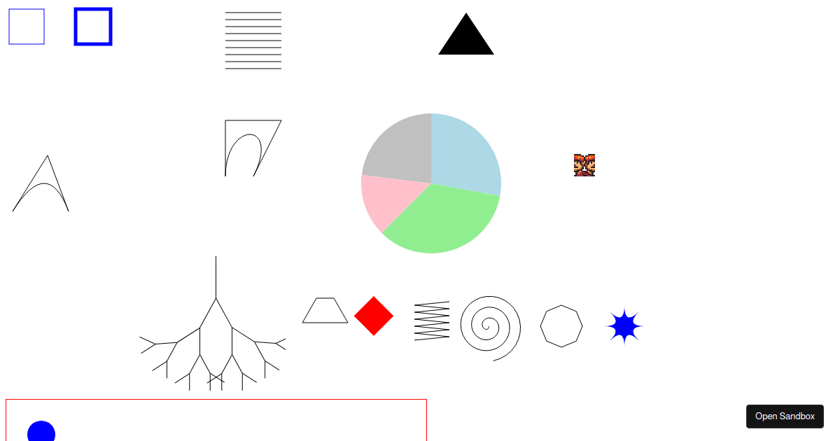 Elquent Javascript canvas shape - Codesandbox