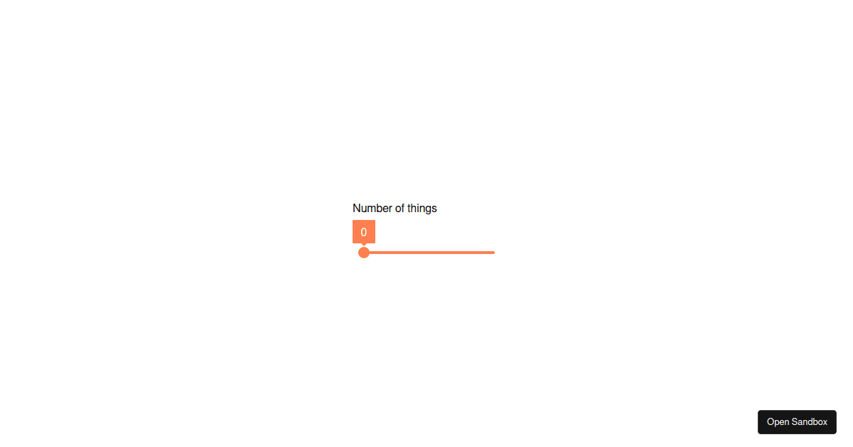 Input type range with output value - Codesandbox
