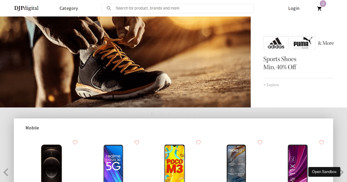 react-ecommerce-website - Codesandbox