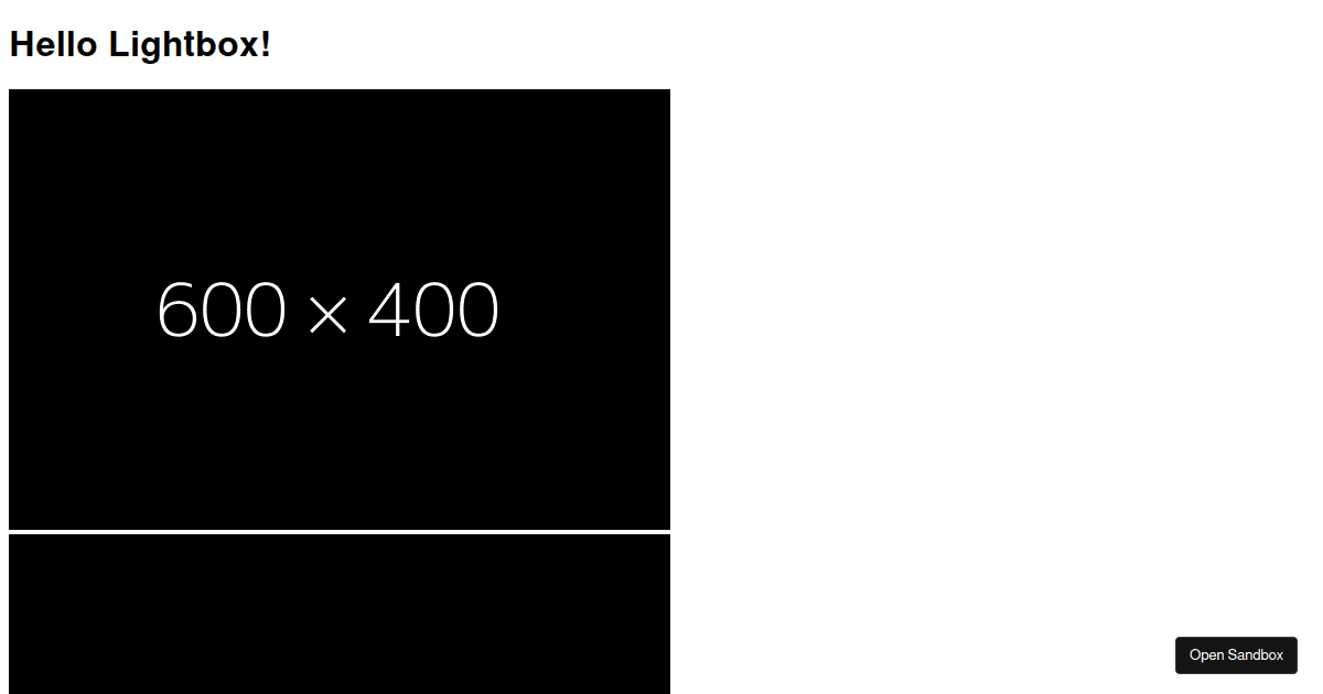 lightbox Codesandbox