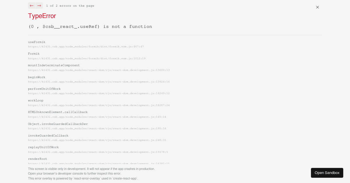 Formik Codesandbox Template - Codesandbox