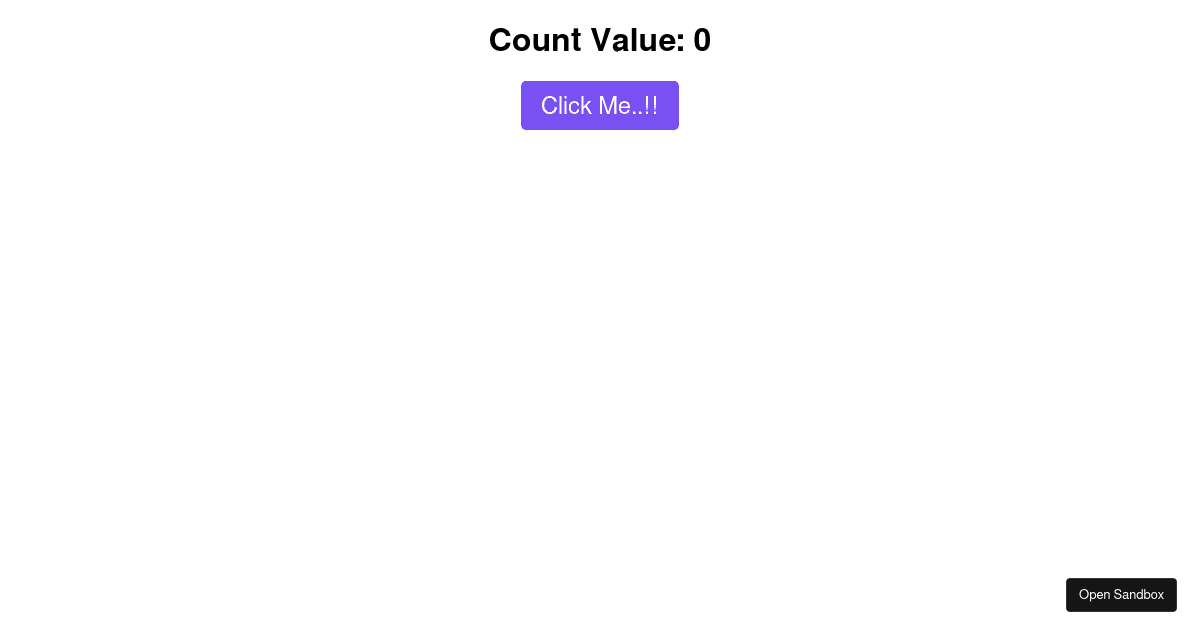 simple counter - Codesandbox