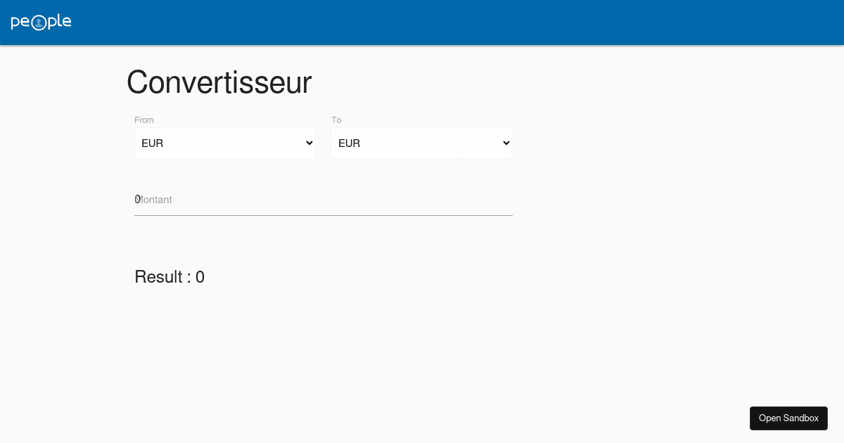 TP convertisseur - Codesandbox