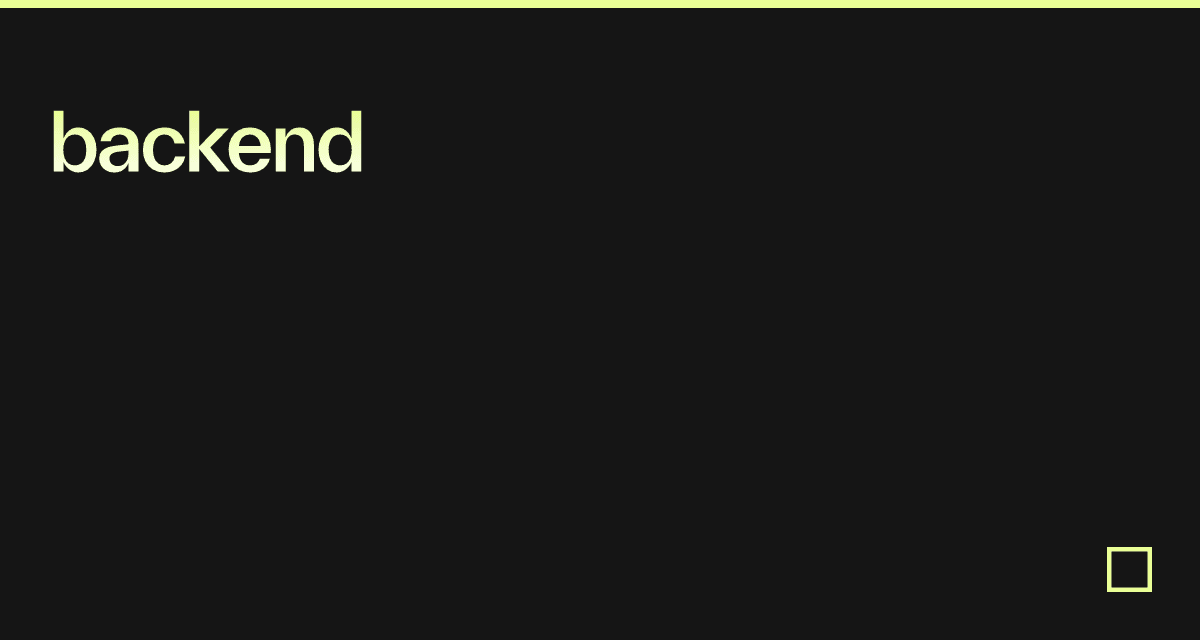 backend - Codesandbox