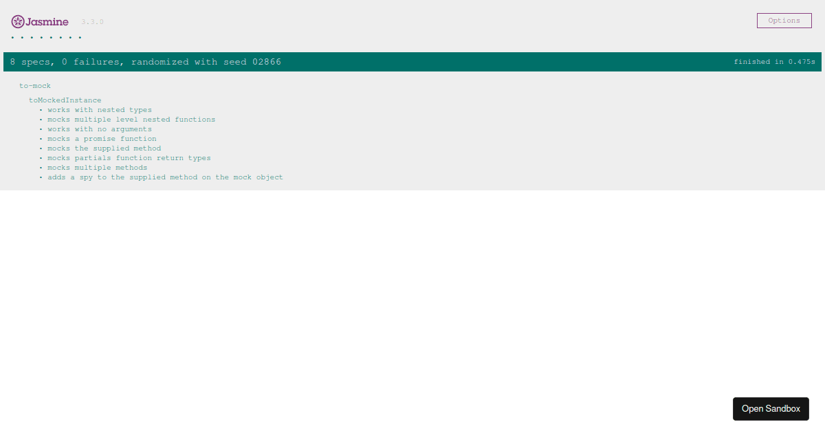 unit test jasmine - Codesandbox