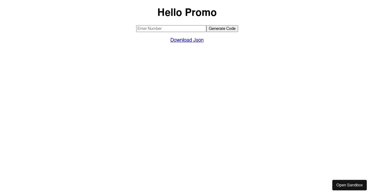 React coupon code generator - Codesandbox