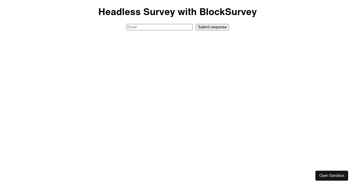 Headless Survey with BlockSurvey - Codesandbox