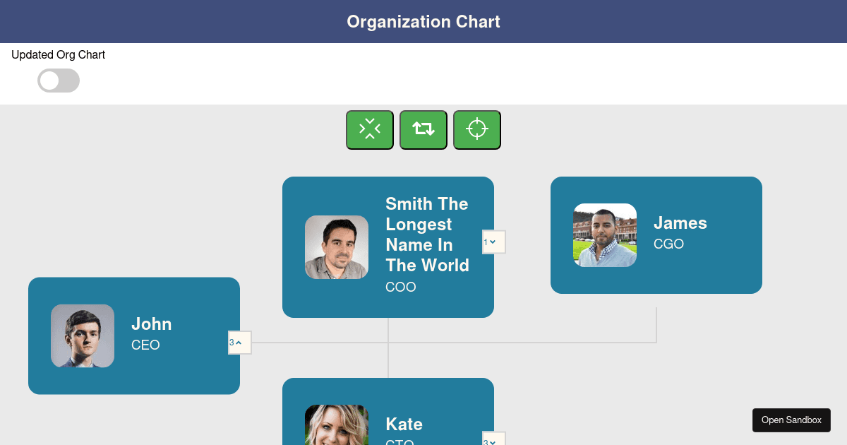 d3-org-chart / React Functional Org Chart (forked) - Codesandbox