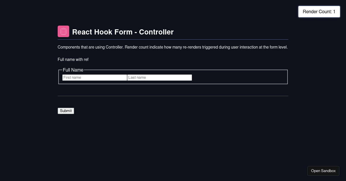 React Hook Form - V7 - Controller (forked) - Codesandbox