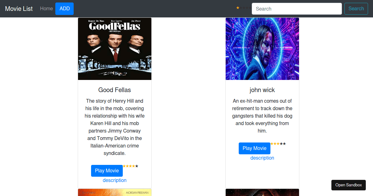 movie - Codesandbox