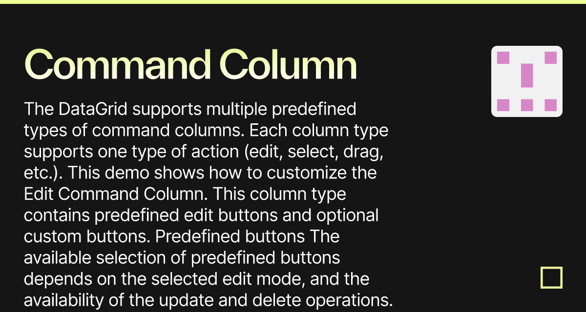 Command Column Customization - DevExtreme Data Grid (forked) - Codesandbox