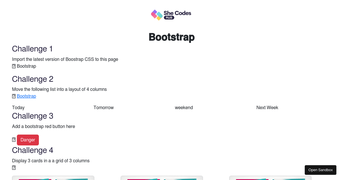 Bootstrap (forked) - Codesandbox