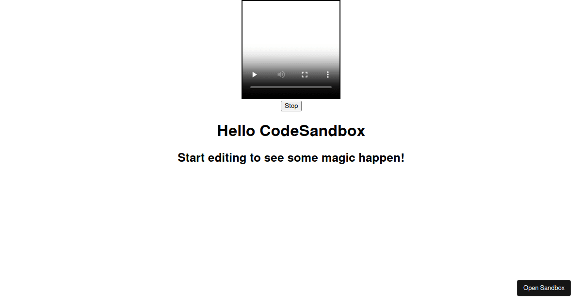 canvas video stream pattern - Codesandbox