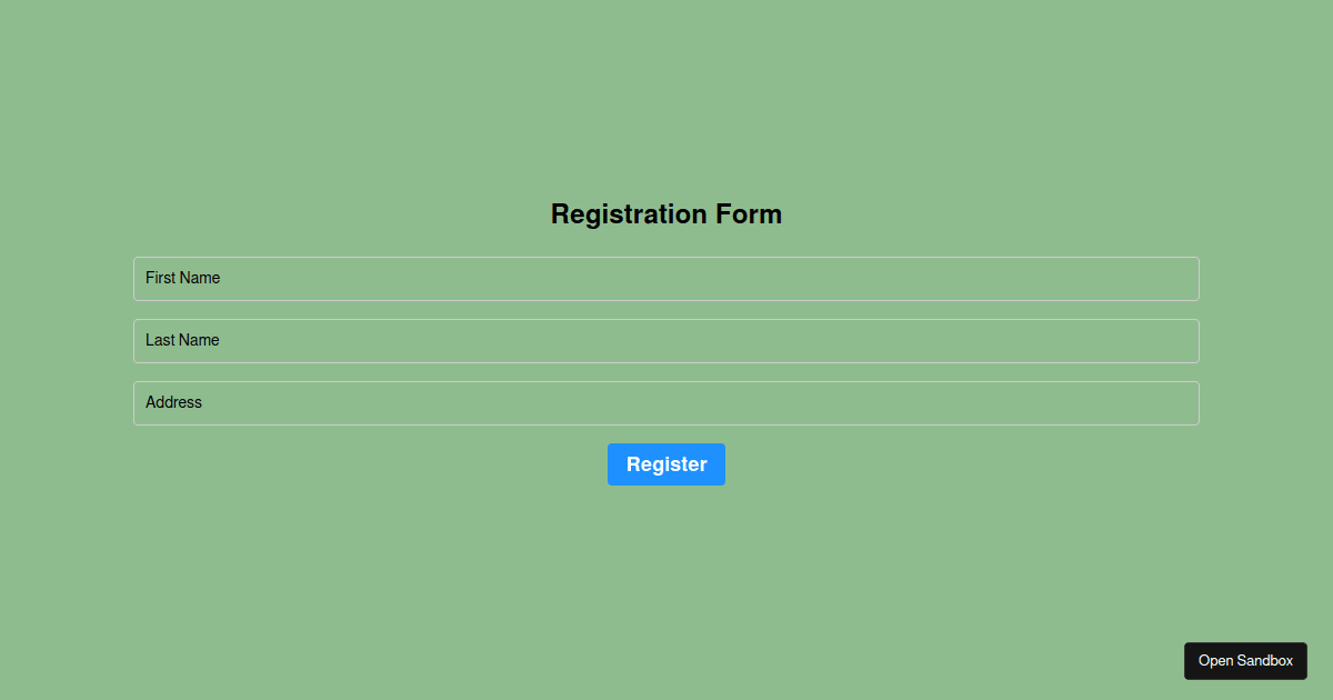 registration - Codesandbox