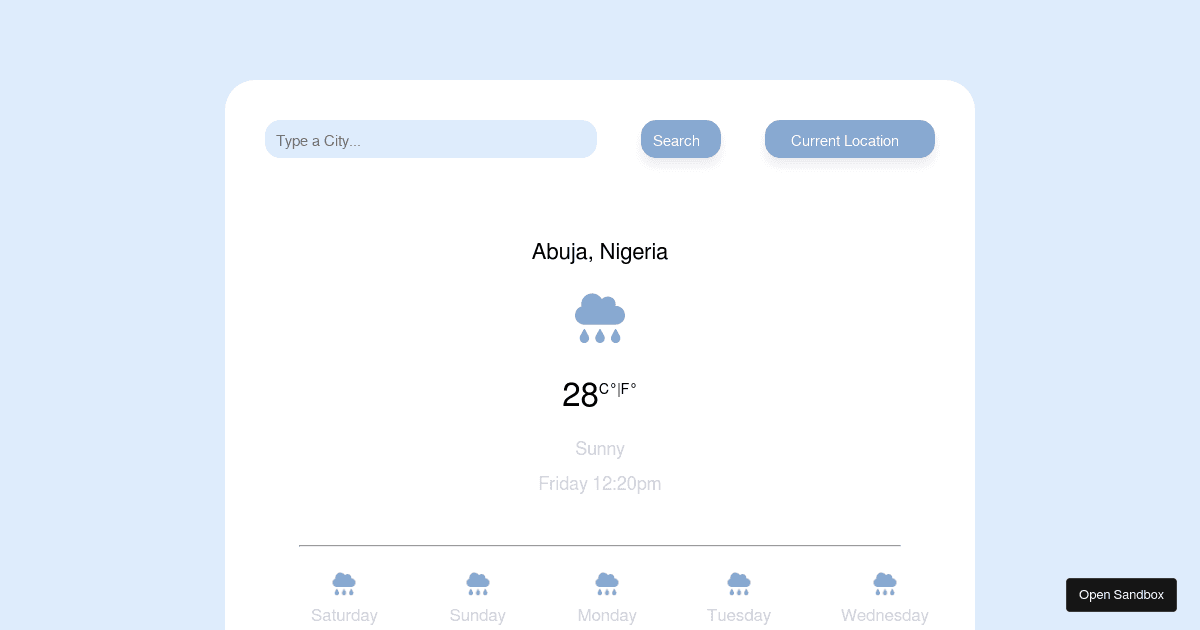 Weather App - Codesandbox