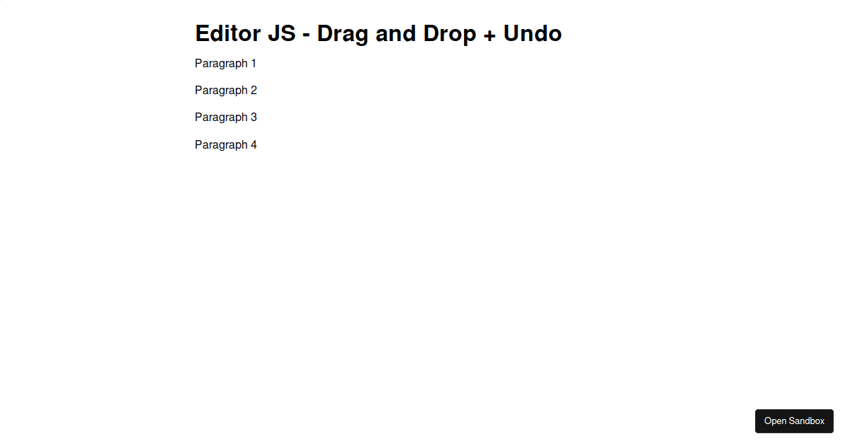Editor JS - Drag and Drop + Undo (broken) - Codesandbox