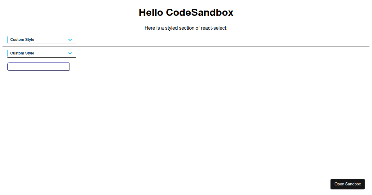 Select without padding - Codesandbox
