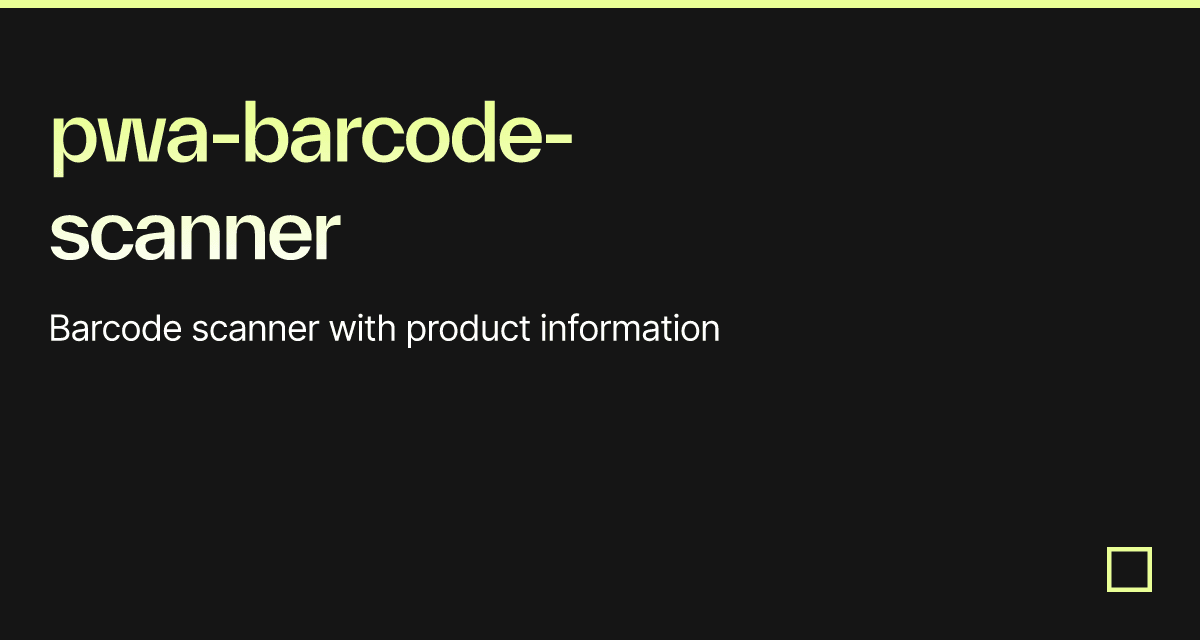 pwabarcodescanner Codesandbox